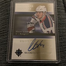 2015-16 Ultimate collection Oscar Lindberg Rookie Auto New York Rangers 076/275