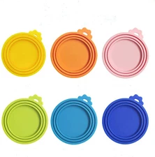 3pcs Silicone Pet Food Can Lid Cover Fit Most Standard Size Random Color US Ship