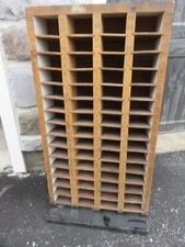 VTG Standing Wood Printer Key Card Shelf Cabinet Tray Library 26" x 13.75” LOOK