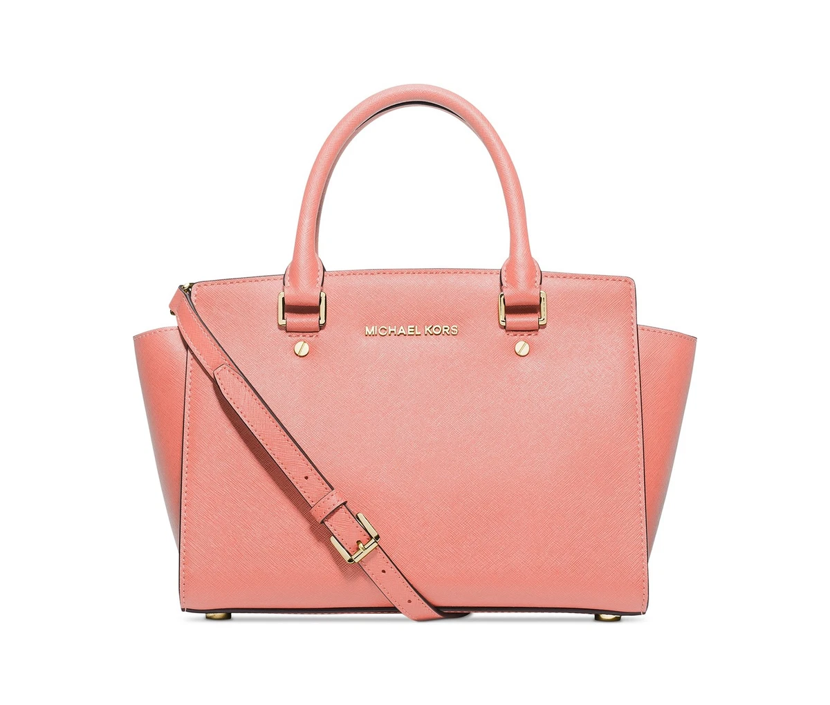 Michael Kors selma medium saffiano leather satchel light pink