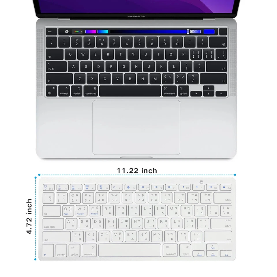 Thai Language Ultra-Thin Bluetooth Keyboard Silent for Multi-Device - Image 2 of 4