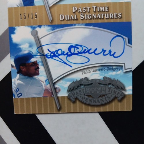 Dodgers 2005 Past Time Dual Signatures MIKE SCIOSCIA Pedro Guerrero 15/15 - Picture 3 of 6