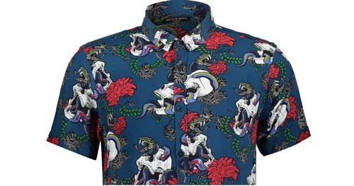 Camisa informal Brave Soul combo azul marino talla: L - Imagen 3 de 3
