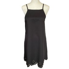 SHEIN women's small (4) black tunic dress scalloped cut out hem summer