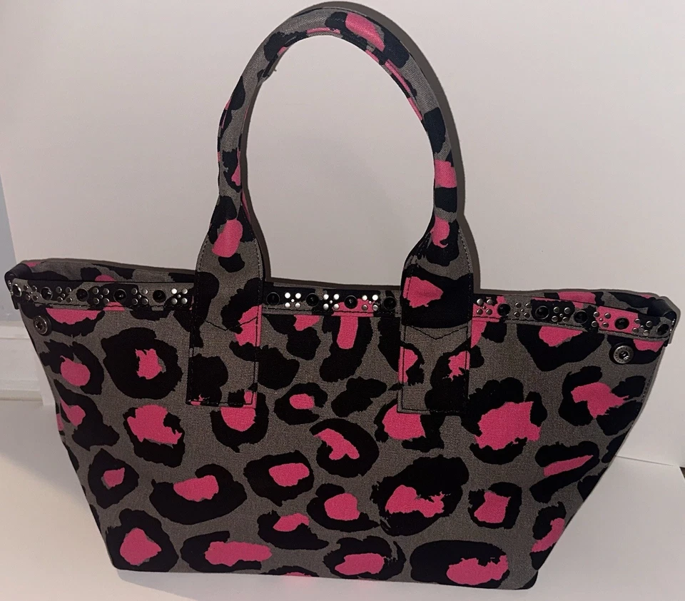 Bolso de Mano Marc Jacobs Walk on the Wild Side Rosa Gris Negro Estampado de Animales Lona Foto 2 de 4