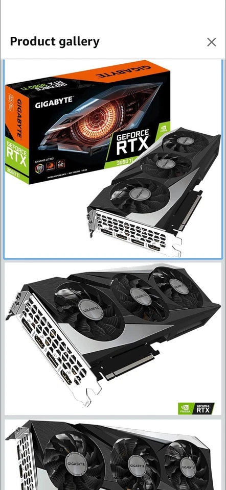 GIGABYTE GeForce RTX 3060 Ti VISION OC 8GB GDDR6 Graphics Card - Image 2 of 2