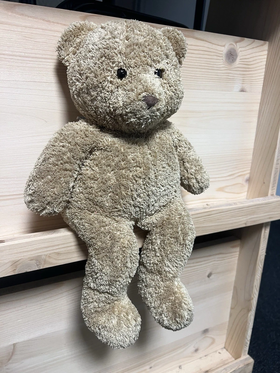 Ours En Peluche Vintage Démonté - Blanc Avec Fossettes Et Grisonnement - Rare - Taille 35-40 Cm