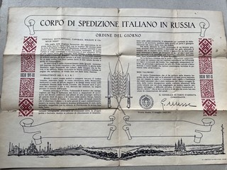 T) Diploma militare 2GM WWII Corpo Spedizione Italiano in Russia Messe 1942