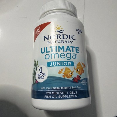 Nordic Naturals Ultimate Omega Junior - Strawberry Soft Gel for Kids, 120 ct