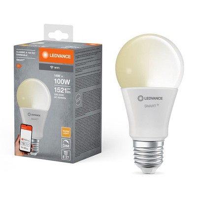 LED Smart+ Birne A70 14W = 100Watt E27 matt 1521lm warmweiß 2700K Dimmbar WiFi