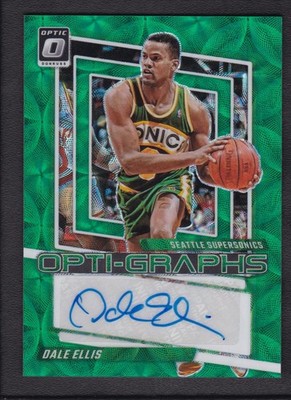 2023-24 DALE ELLIS AUTO PANINI DONRUSS OPTIC OPTI GRAPHS CHOICE GREEN AUTOGRAPHS