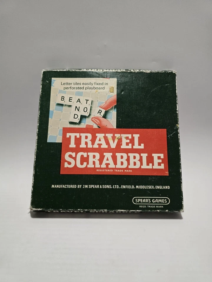 Vintage Spears Games Travel Scrabble 1958 Complete Original Box. - Image 2 of 3
