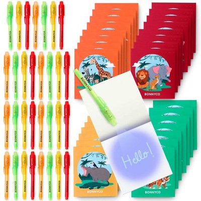 Invisible Ink Pen and Notebook Pack 32, Safari Party Favors for . Spy Pen, Go...