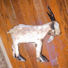 Handmade Metal Goat Figurine Sculpture Decor, White & Black Goat Statue. Welded — photo 1
