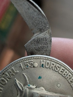 D. PERES COIN KNIFE Advertising Dan Patch Horse M.W. SAVAGE Cigar Cutter