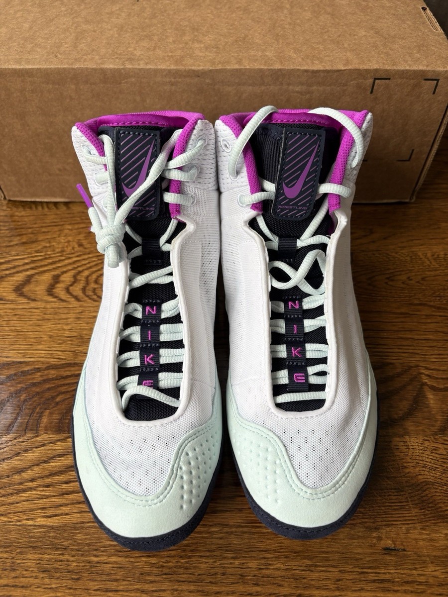Nike Inflict 4 White Hyper Violet Wrestling Shoes Size 9.5 HM9674