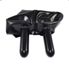 Rubberfashion Latex Hotpants - Rubber Slip kurzer Latex Slip mit Innenkondom 2 S