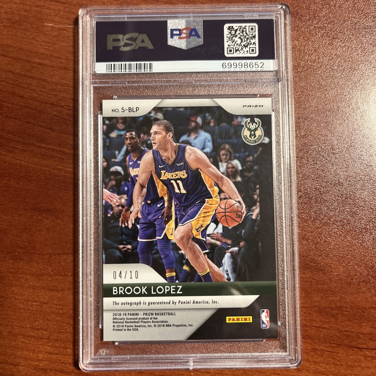 2018-19 Panini Prizm - Signatures Brook Lopez #S-BLP Gold Prizm 