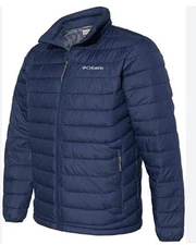 NEW Men L Columbia Bayou Bluff Insulated Jacket Collegiate Navy Blue puffer coat