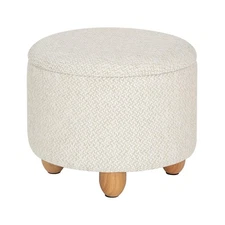 WOLTU Storage Pouf Upholstered Stool with Lid Ottoman Foldable Pouf with Pine Le