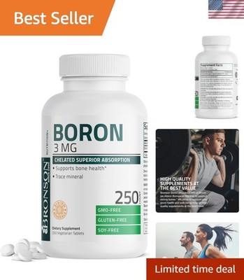 Boron 3 MG Chelated Superior Absorption Supports Bone Health Trace Mineral, N...