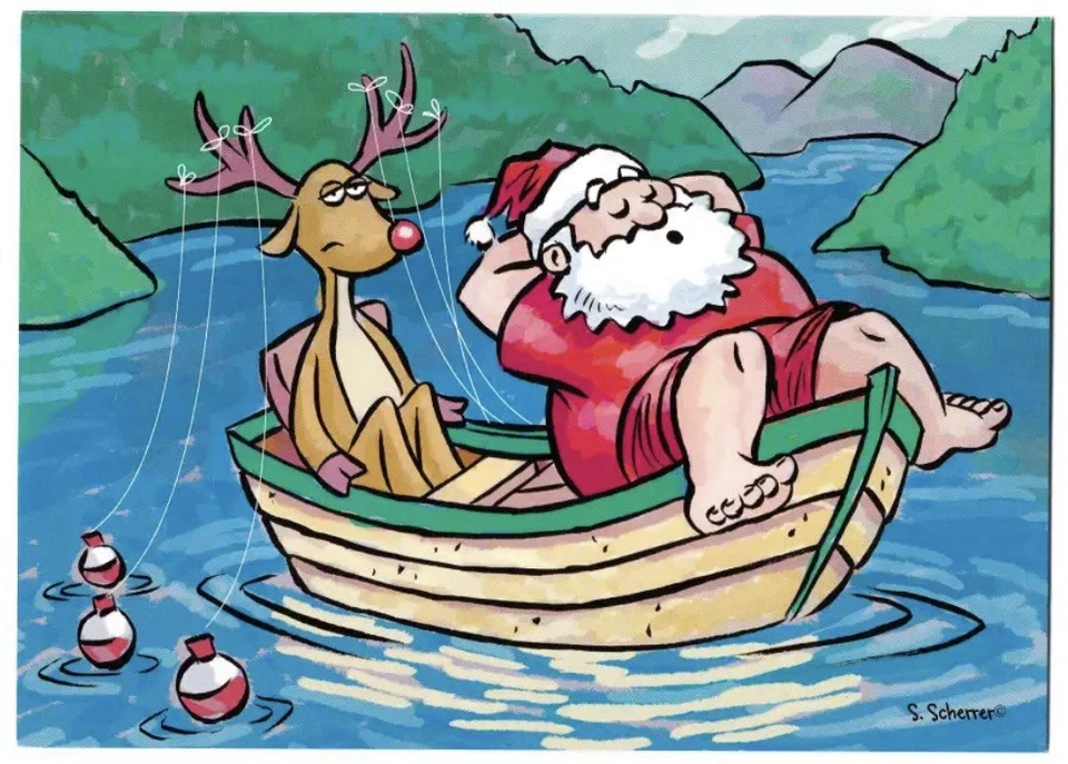 成人圣诞贺卡滑稽假日幽默卡,盒装 16 张卡 — 第 4/4 张图片