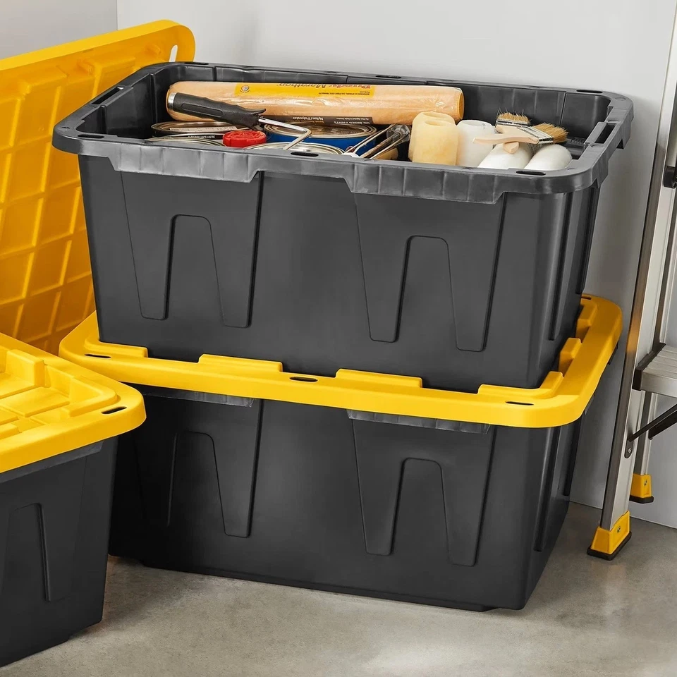 Member's Mark, 27 Gallon, Heavy-Duty, Black, Yellow Storage Tote, 20"D X30W X14H - Image 4 of 4