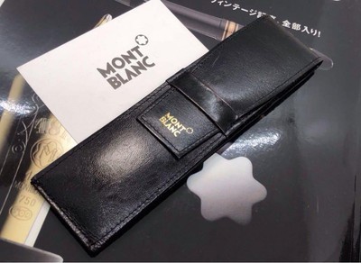 Vintage Classic Jet Black Genuine Leather Pen Pouch 2 Pieces Vintage Classic Jet Black Genuine Leather Pen Pouch 2 Pieces