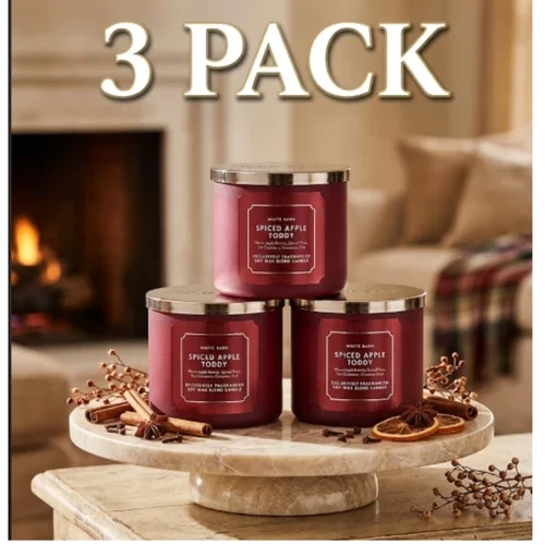 NEW 3 PACK  Spiced Apple Toddy 3-Wick Candle 14.5 oz - FAST SHIP - product listing photo