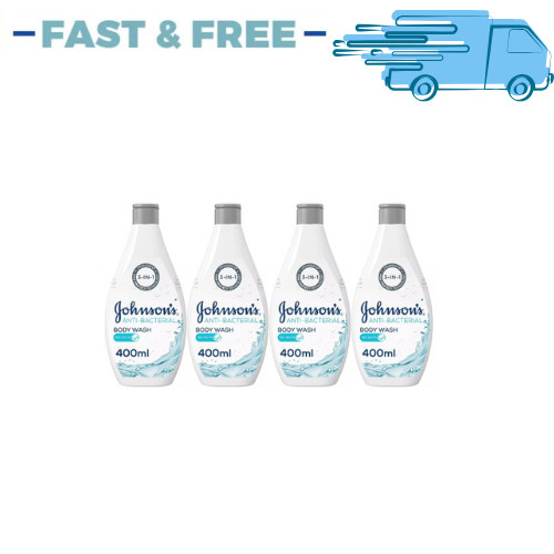 4X Johnson's Body Wash, Anti-Bacterial, Sea Salts, 400ml