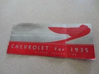 Original 1935 Chevrolet Master Deluxe cars promotional booklet - Chev