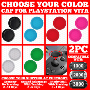 Capuchons Silicone Pour Stick Analogique PS Vita 1000/2000 - Pack De 6 - Rouge Bleu Noir