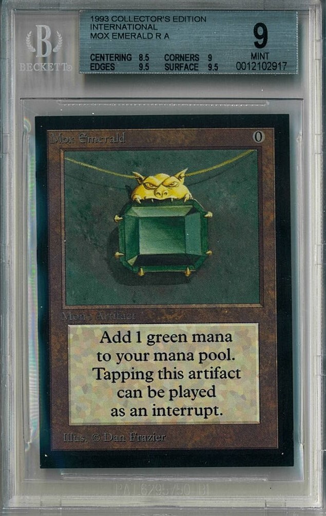 MTG Intl. Collectors' Edition Mox Emerald BGS 9 (85,9,95,95 MTG Intl. Collectors' Edition Mox Emerald BGS 9 (85,9,95,95