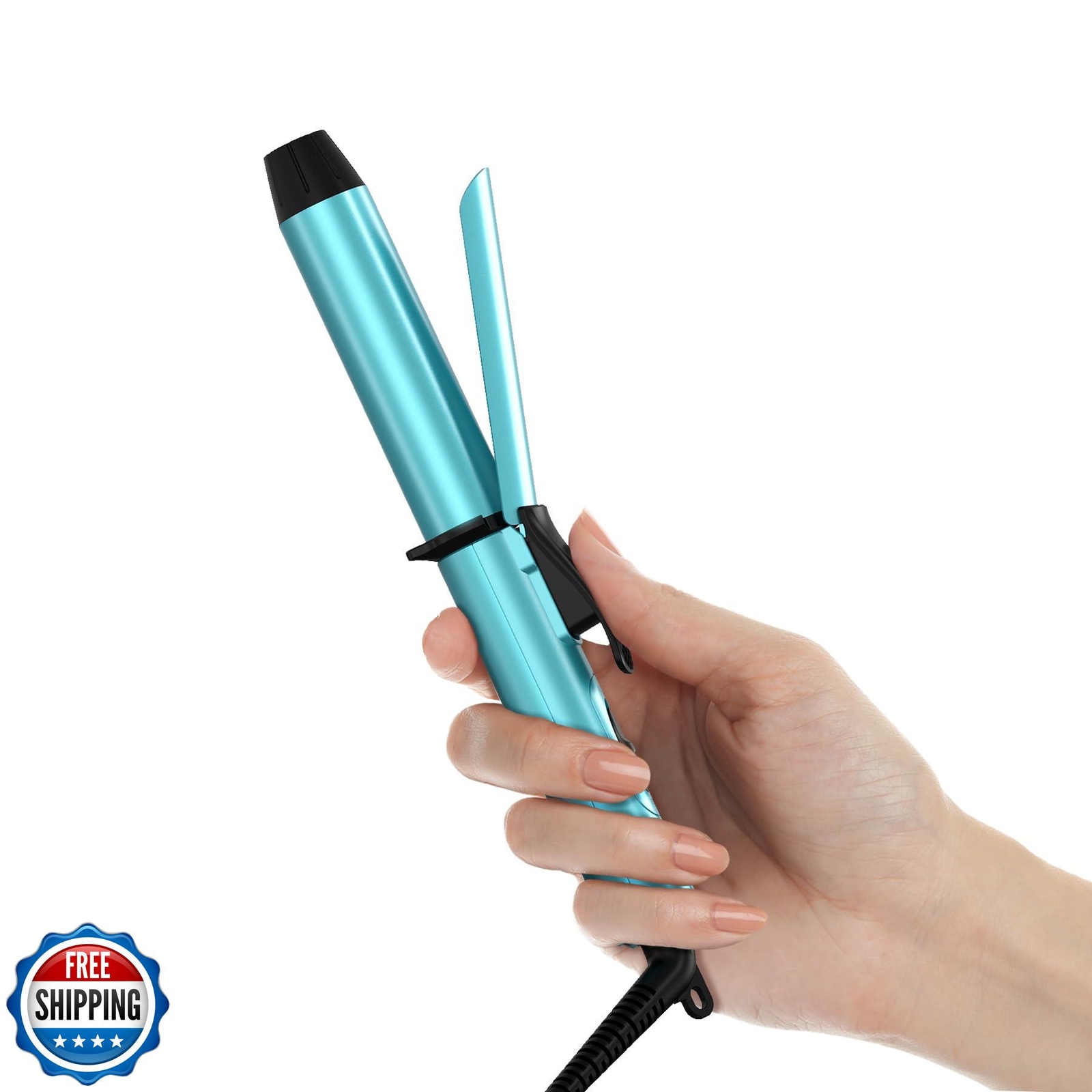 FARERY Dual Voltage 1 Inch Mini Travel Curling Iron with Ceramic Barrel