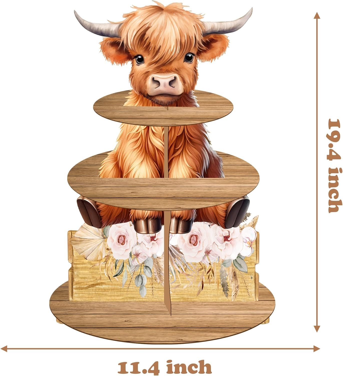 Highland Cow Cupcake Stand Highland Cow Birthday Party Cardboard Cupcake Hold...
