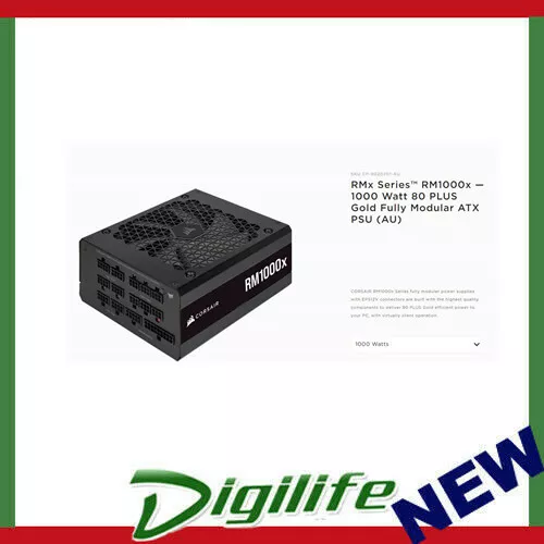 Corsair RM1000x 2021 1000W 80 Plus Gold Fully Modular ATX Power Supply - Picture 1 of 1