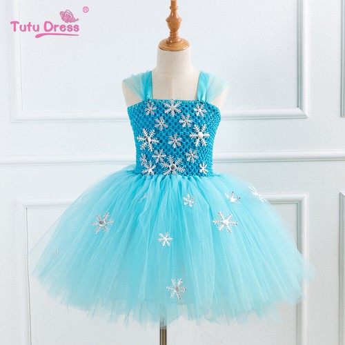 Girls Kids Toddler Elsa Tutu Dress 