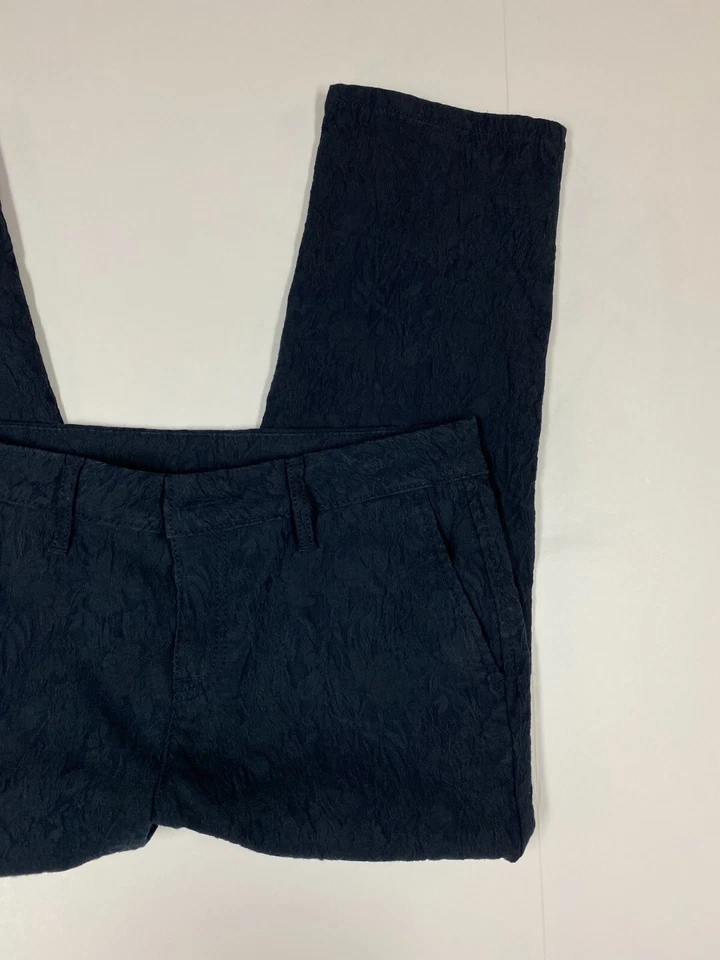 Simply Vera Wang Pants 6 womens blue floral straight chino classic - Image 3 of 4