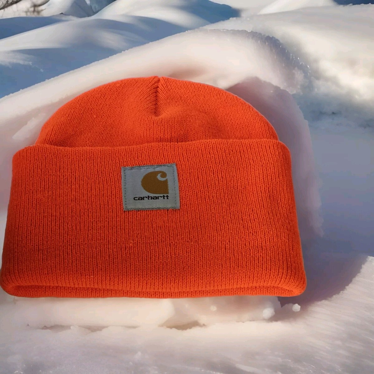 Carhartt Authentic A18 Hat Cuff Cap Orange Knit Beanie One Size