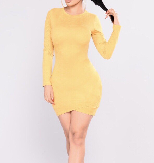 Fashion Nova Mustard Mini Dress | eBay