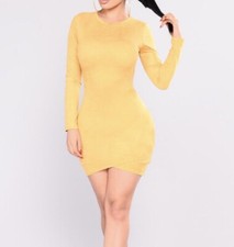 Fashion Nova Mustard Mini Dress