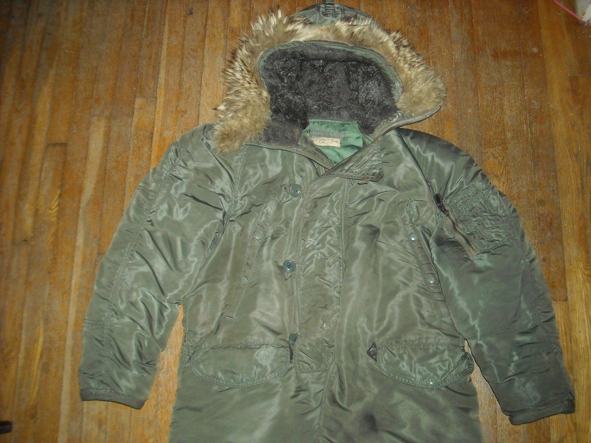 VTG 60S Med USAF Flying Mans N-3B Miltary Snorkel Parka