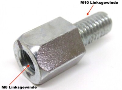 Spiegeladapter Spiegel Adapter M8 Linksgewinde auf M10 Linksgewinde Roller