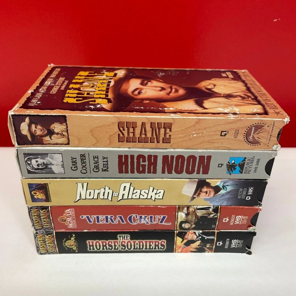 Western Movie Classics Lot of 5 VHS Tapes (1950s -1960s) John Wayne Grace Kelly Foto 3 de 4