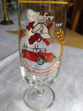 Andenkenglas Bierglas 90 Jahre Freiwillige Feuerwehr Gaschwitz, Markkleeberg