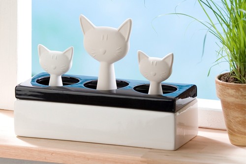 WENKO Luftbefeuchter Katzenfamilie Keramik Diffuser Humidifier Raum Luft - Bild 5 von 6