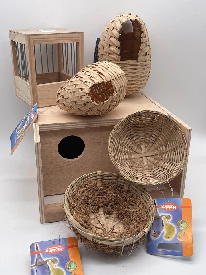 Nistkästen , Exotenkörbchen, Brutnest, Kunststoffnest, Bambus/Kokusnest, Faser - Bild 2 von 2