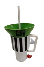 Football Touchdown Tumbler Snack Bowl w/ Whistle | Novelty Drink Cup Game Day