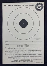 Vintage NRA Ranger Emblem Qualification .22 Caliber Rim Rifle Fire Target