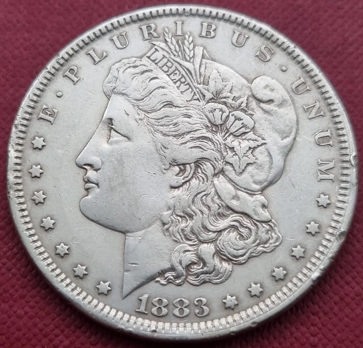 1883 Morgan Dollar $1 RARE ERROR - PARTIAL COLLAR RAIL ROAD RIM